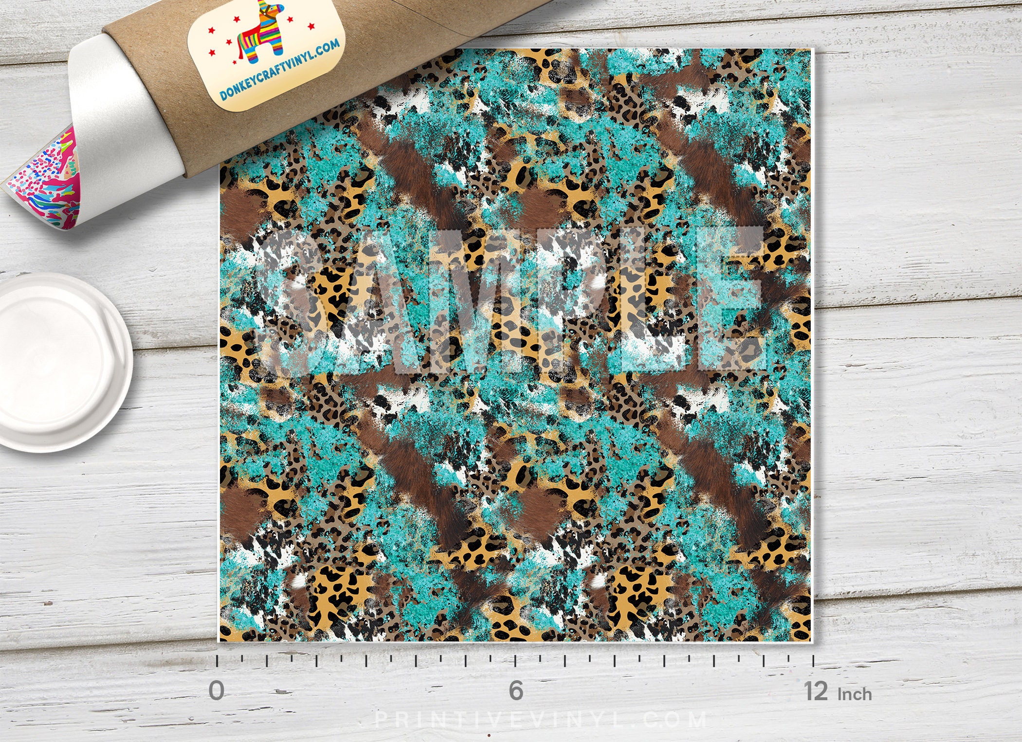 Leopard Color Htv Turquoise Leopard, Cowhide Pattern Printed HTV, Pattern Glitter HTV ...