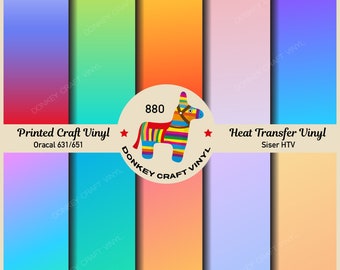 Patterned Vinyl | Soft Color Gradient Ombre pattern Printed HTV, Iron on Vinyl, Puff Heat transfer Vinyl,  Adhesive Craft Vinyl- 880