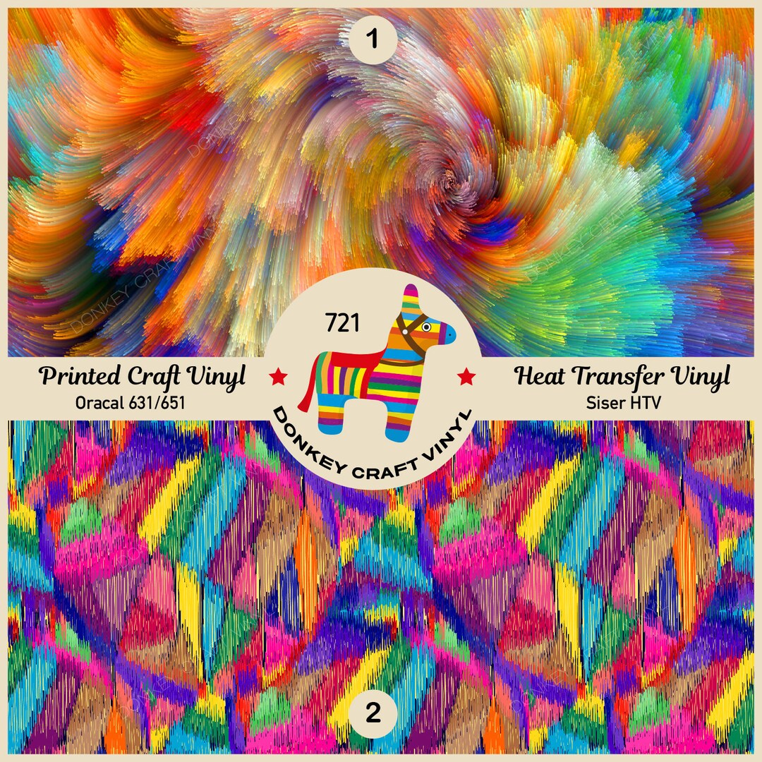 Abstract Pattern Htv Abstract Rainbow Fractal Color Printed HTV, Pattern Vinyl, Pattern HTV ...