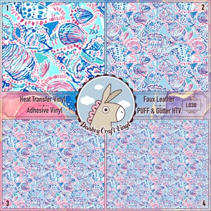 Shell Pattern Vinyl, Glitter HTV, Patterned Iron on Vinyl, Faux leather, Puff Heat transfer Vinyl,  Adhesive Vinyl L030
