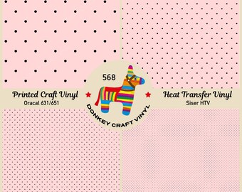 Polka dots Pink Background Pattern Printed Vinyl, Pattern HTV, Iron on Vinyl,Puff Heat transfer Vinyl, HTV,  651, Adhesive Craft Vinyl- 568