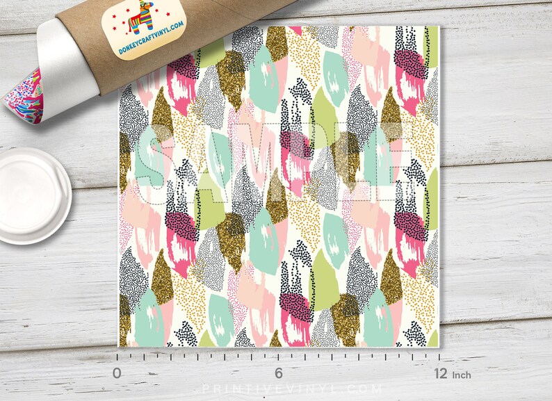 Textured Brush Strokes and Stripes Printed HTV Pattern Vinyl Etsy