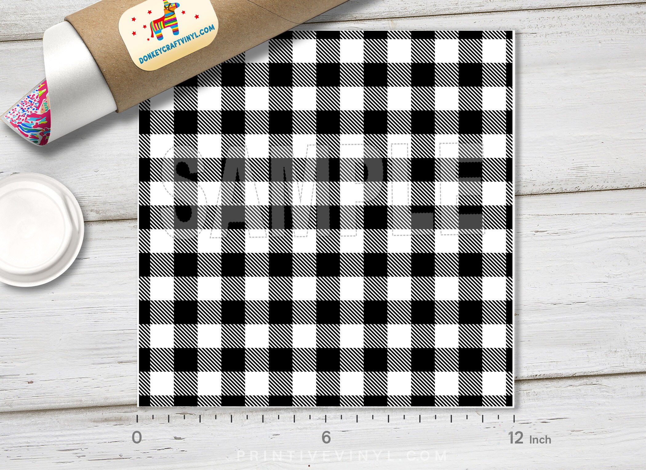 Black and White Plaid Printed HTV Pattern Vinyl Pattern HTV - Etsy