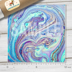 Abstract Pattern Htv Abstract Turquoise Marble Printed HTV, Pattern HTV, Patterned Iron on ...