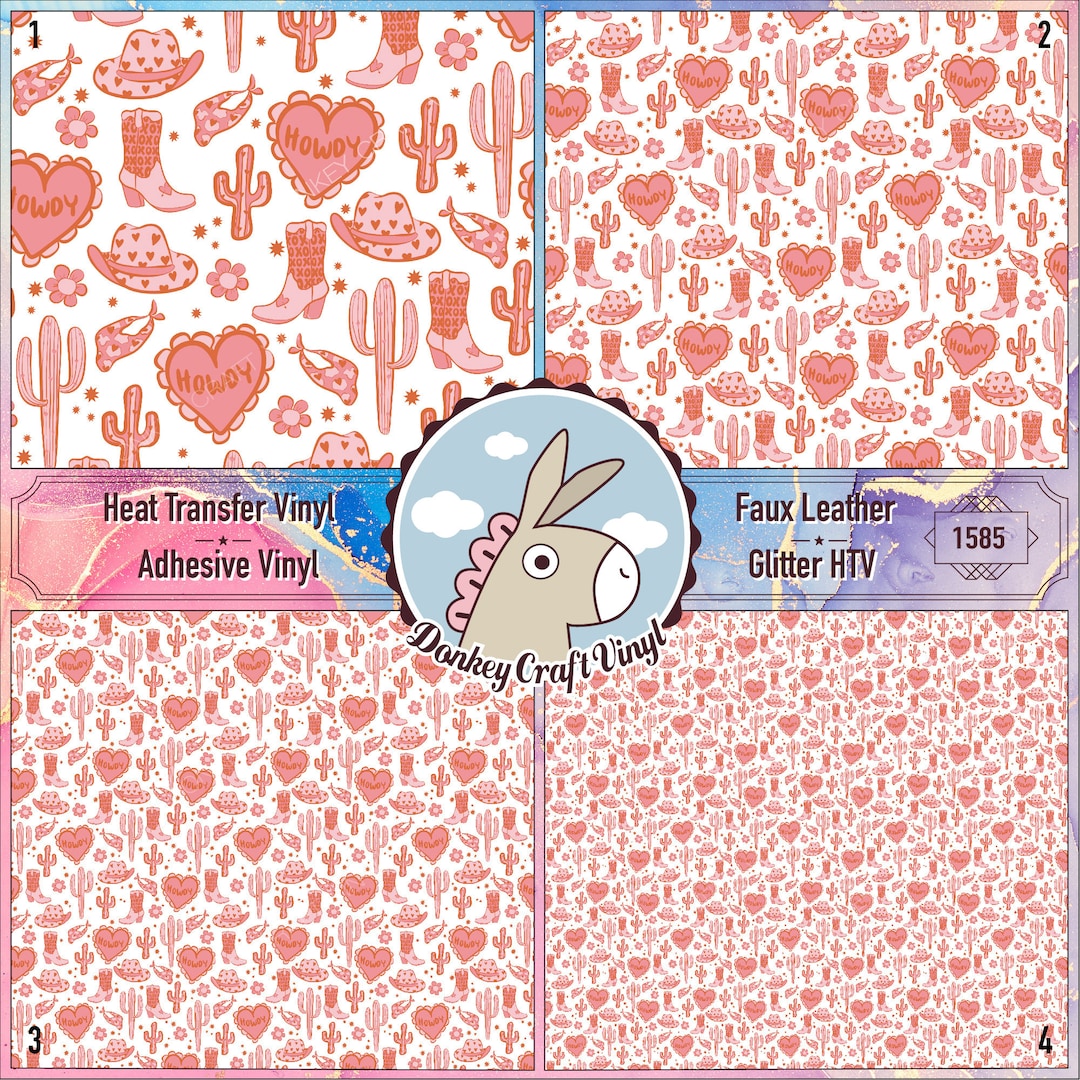 Pattern Htv Printed Western Valentine Printed Pattern HTV, Iron on Vinyl, Puff Heat ...