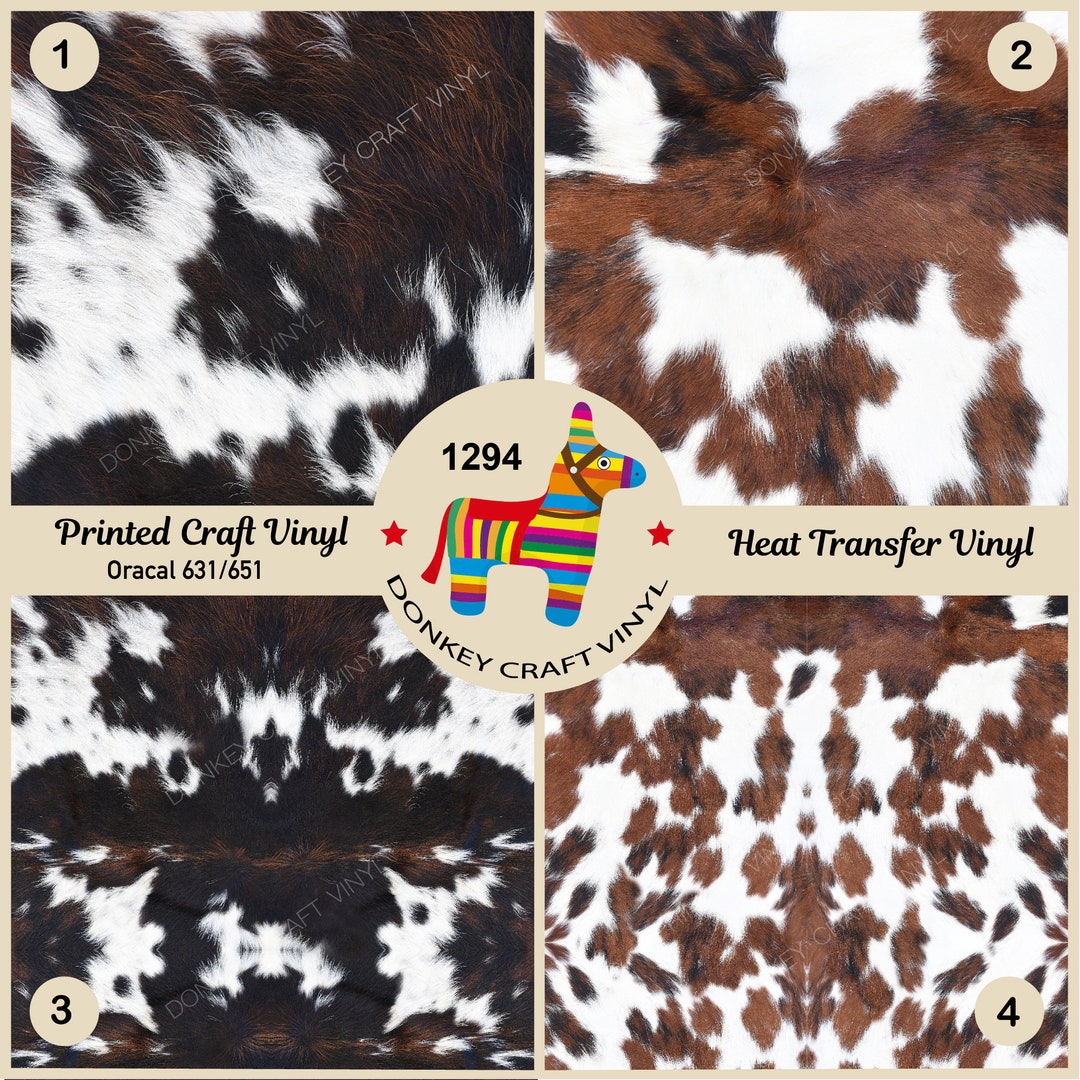 Cow Print faux leather printed vinyl roll 11×52 – The Crazy Craft Lady
