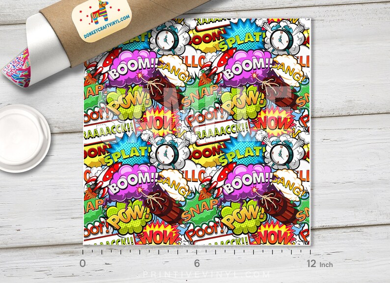 Comic Speech Bubbles Printed HTV Pattern Vinyl Patterned | Etsy