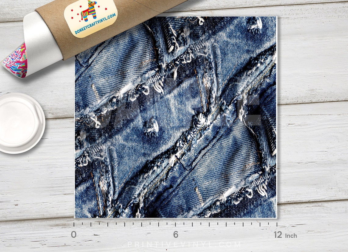 Denim Texture Printed HTV Pattern Vinyl Iron on Vinyl Etsy