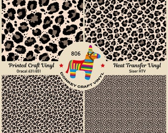Leopard cheetah Animal Printed HTV, Patterned Vinyl, Iron on Vinyl, Glitter Puff Heat transfer Vinyl,  Adhesive Craft Vinyl- 806