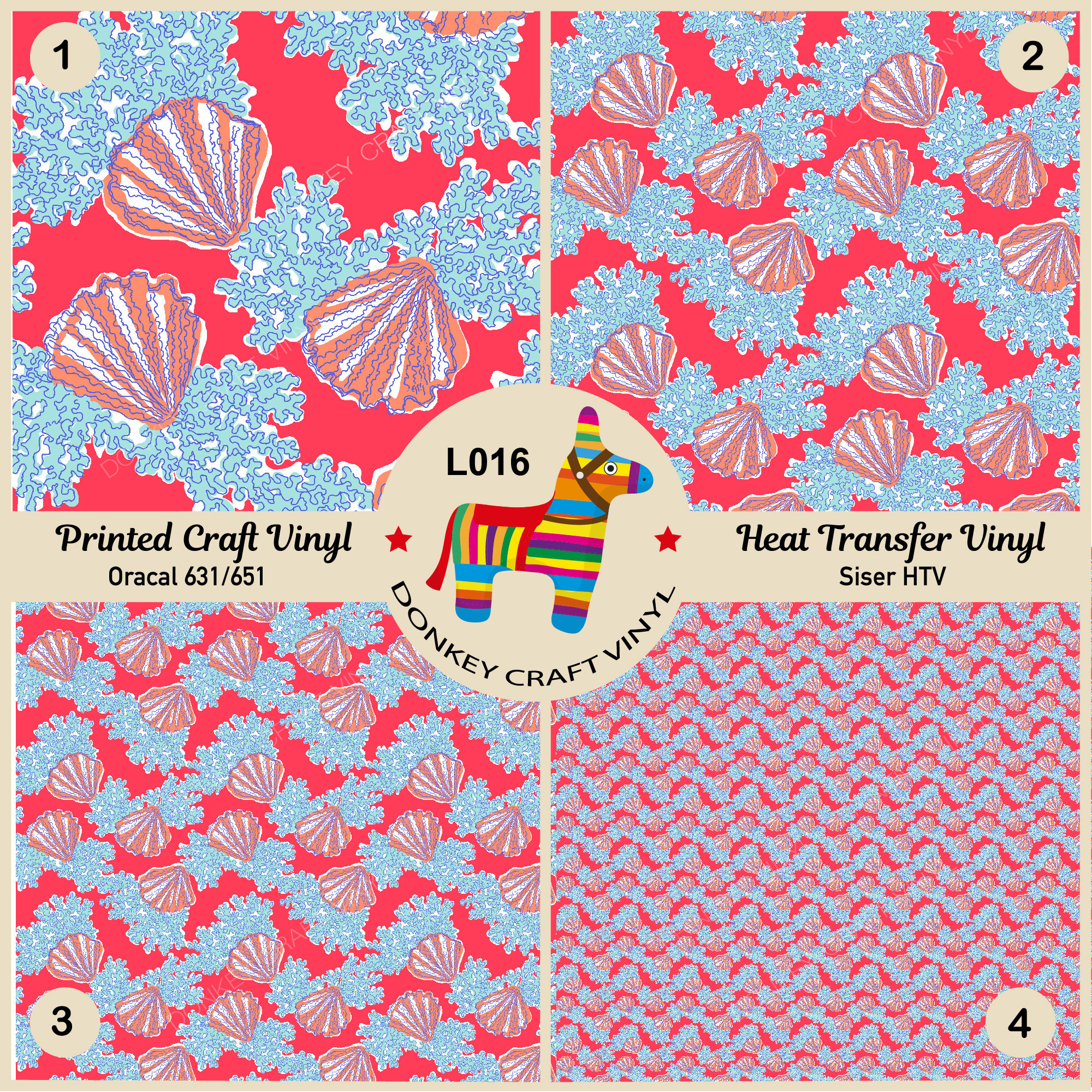 Beach Shell Printed HTV Pattern Vinyl Glitter HTV Patterned Etsy UK