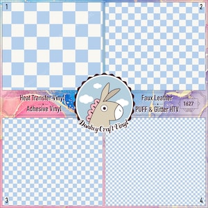 Baby Blue checker Pattern Printed HTV, Pattern Glitter HTV, Iron on Puff Heat Transfer Vinyl, Faux Leather, Adhesive Craft Vinyl 1627