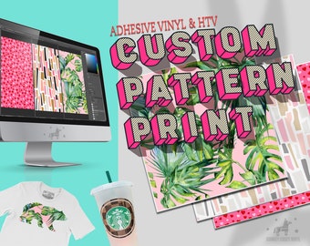 Personalized Pattern Print HTV, Custom Print Iron on Vinyl, Custom Print Adhesive Craft Vinyl, Removable Vinyl, Permanent Adhesive Vinyl