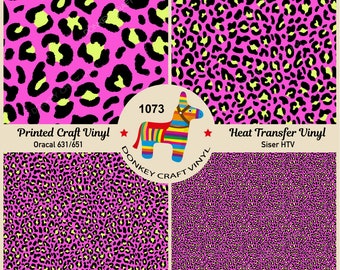 Pink Leopard cheetah Animal Printed HTV, Patterned Vinyl, Iron on Vinyl,  Glitter HTV, Puff Heat transfer Vinyl,  Adhesive Vinyl 1073
