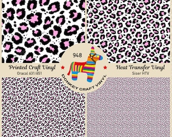 Vinyl met patroon | Zomerse luipaardprint HTV, 651, Zelfklevend vinyl, Patroon van imitatieleer, Puff hitteoverdrachtsvinyl 948
