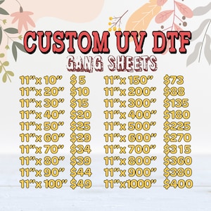 Benutzerdefinierte UV-DTF-Transferfolie, Gang Sheets, UV-Dtf-Aufkleber, gebrauchsfertig, wasserfestes lebendiges Uv-Dtf, einfach zu verwenden, Cup-Wrap-Uv-Dtf, Uv-Abziehbilder