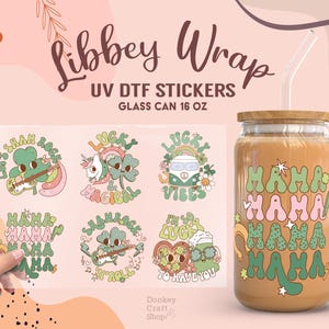 St. Patrick&#39;s Day UV Dtf, Ready to Transfer, Libbey Glass Can Wrap, UV Dtf Cup Decal, UV Dtf Transfers, 16oz Cup Wrap UV065