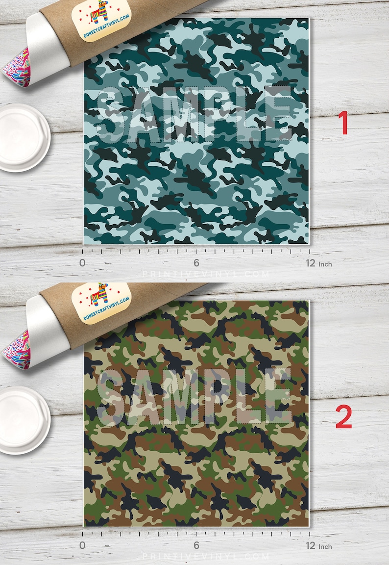 Siser Heat Transfer Vinyl Military Camouflage collection Printed HTV Patterned HTV Glitter HTV