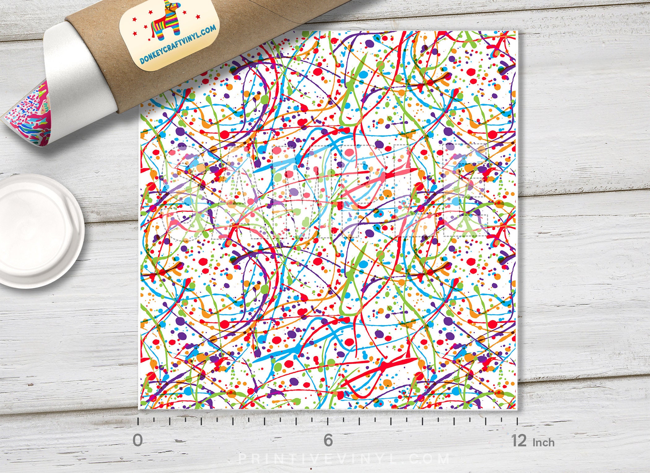 Splatter Htv Roll Abstract Watercolor Splash Splatter Printed HTV, Pattern Vinyl, Iron on ...