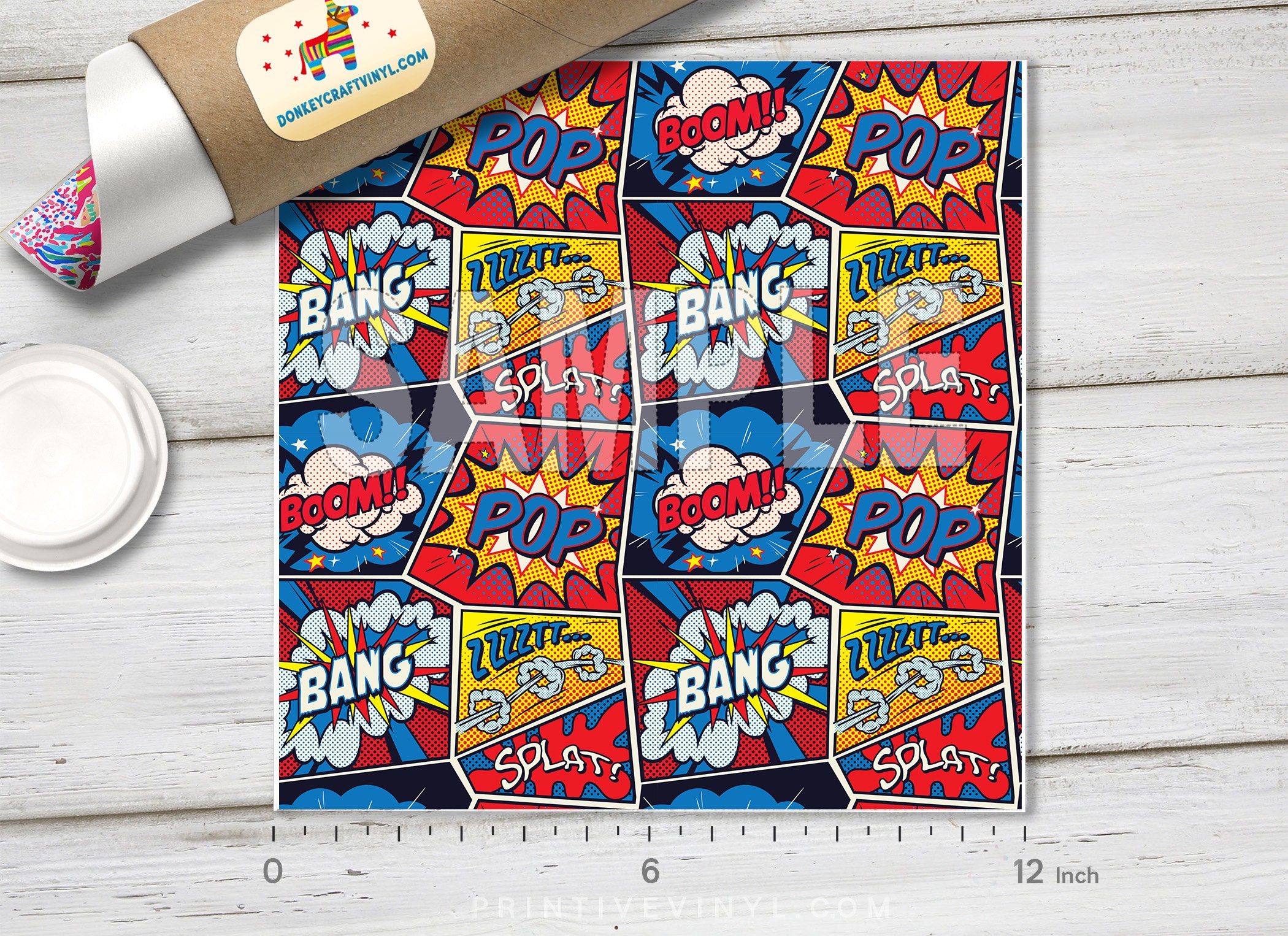 Retro Pop Art Comic Book Printed HTV Pattern Vinyl Patterned | Etsy