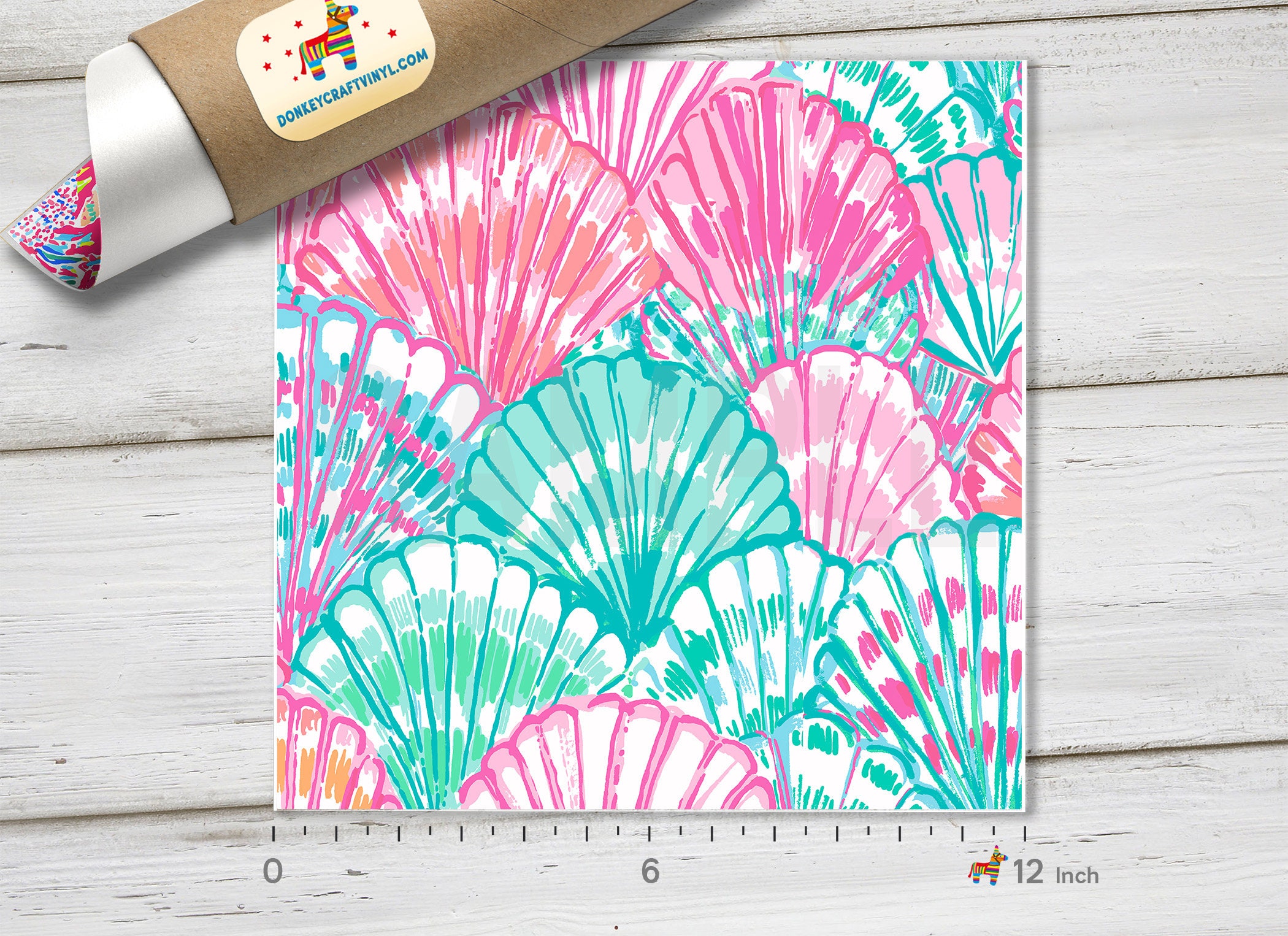 Pattern Htv Printed Beach Shell Printed HTV Pattern Vinyl Iron on Glitter HTV | Etsy