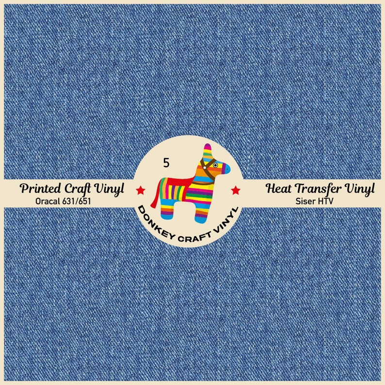 Blue Denim Printed HTV Pattern Vinyl Iron on Vinyl Siser Etsy