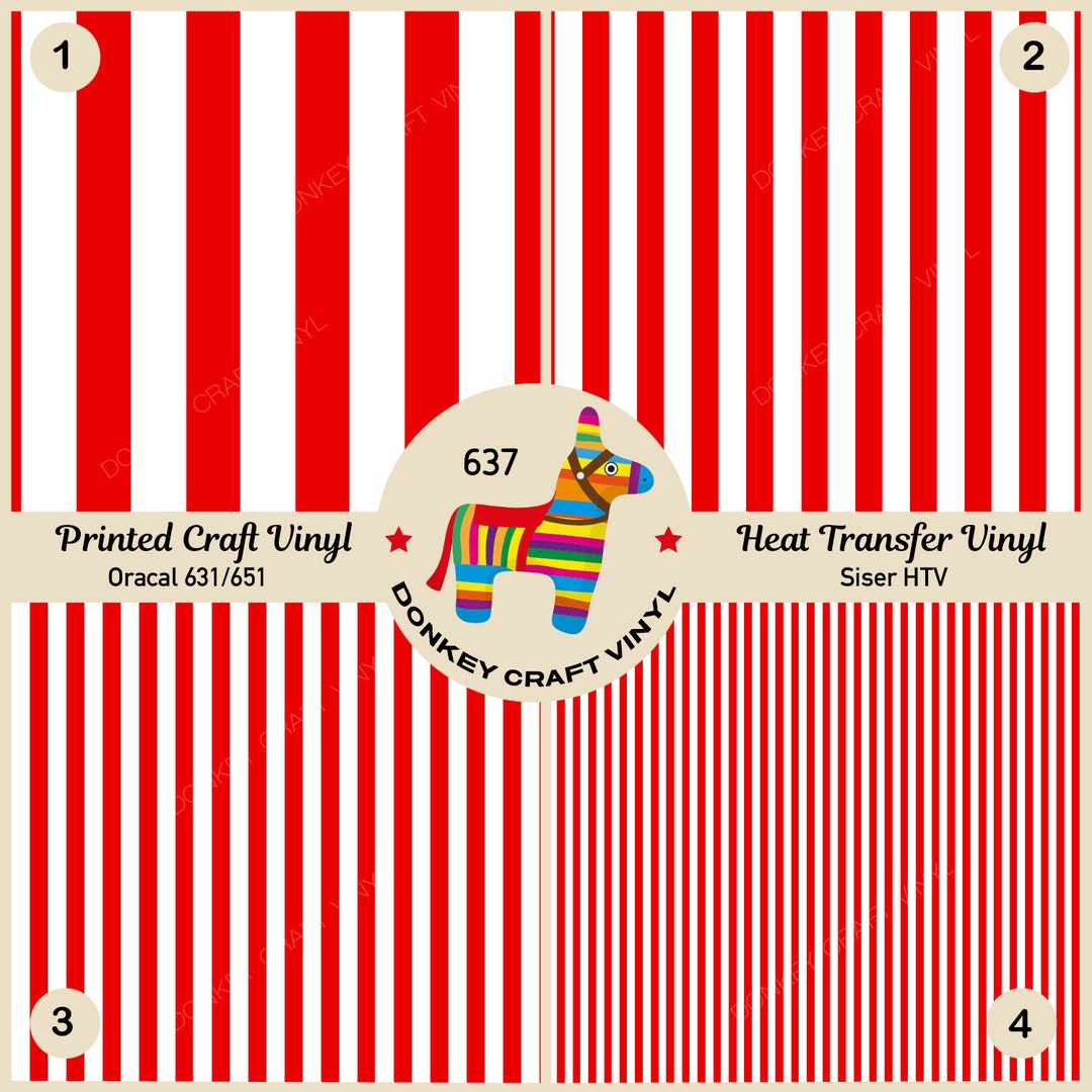 Red Pattern Htv Red Stripes Pattern Printed HTV, Pattern Vinyl, Patterned HTV, Puff ...