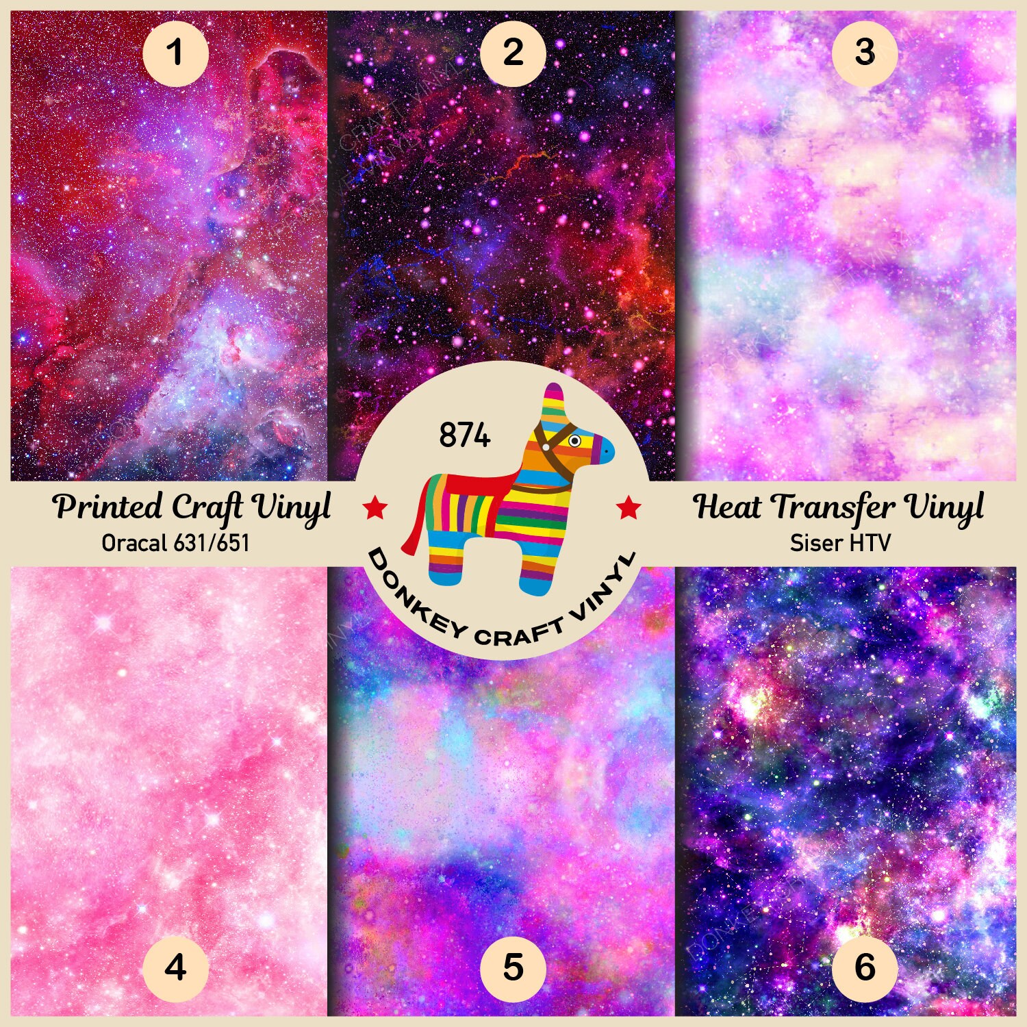 galaxy print heat transfer vinyl