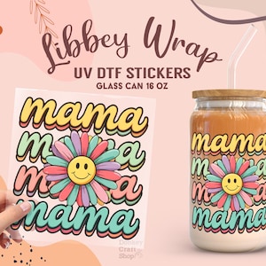 Mama UV Dtf Sticker, Mothers Day Christian Gift Ready to Transfer, Libbey Glass Can Wrap, UV Dtf Transfers, Tumbler Uv Sticker UV118