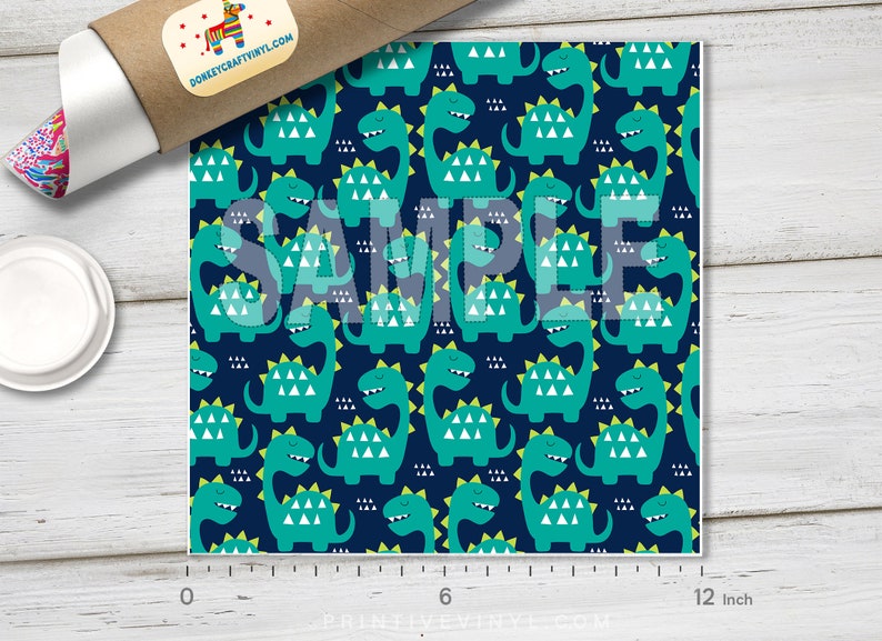 Kids Dinosaurs Pattern Printed HTV,Pattern Vinyl Pattern HTV Patterned Vinyl Siser Heat Transfer Vinyl Oracal Adhesive Craft Vinyl-1127
