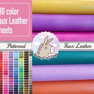 Faux Leather Sheets, Pebble Leather Earring Leather | Purse Leather | Hair Bow Leather | Leather Sheet 180 Colors