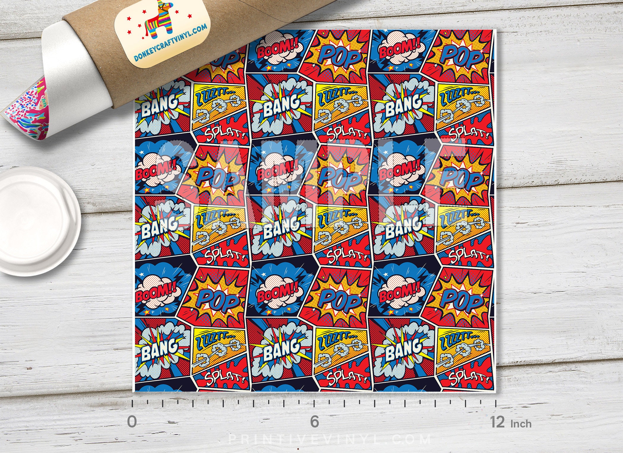 Retro Pop Art Comic Book Printed HTV Pattern Vinyl Patterned - Etsy