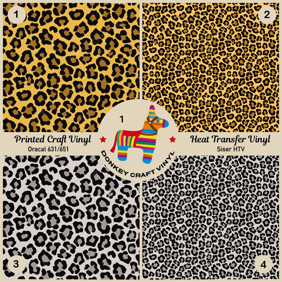 Leopard Printed Siser Heat Transfer Vinyl, Patterned Vinyl, Craft Vin…