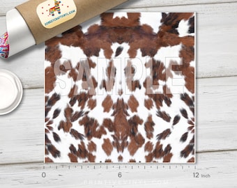 Printed Pattern HTV - #136 Real Brown Cowhide
