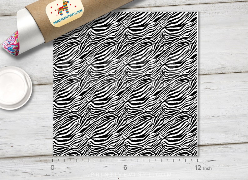 Black and White Zebra Printed HTV Pattern Vinyl Iron on - Etsy