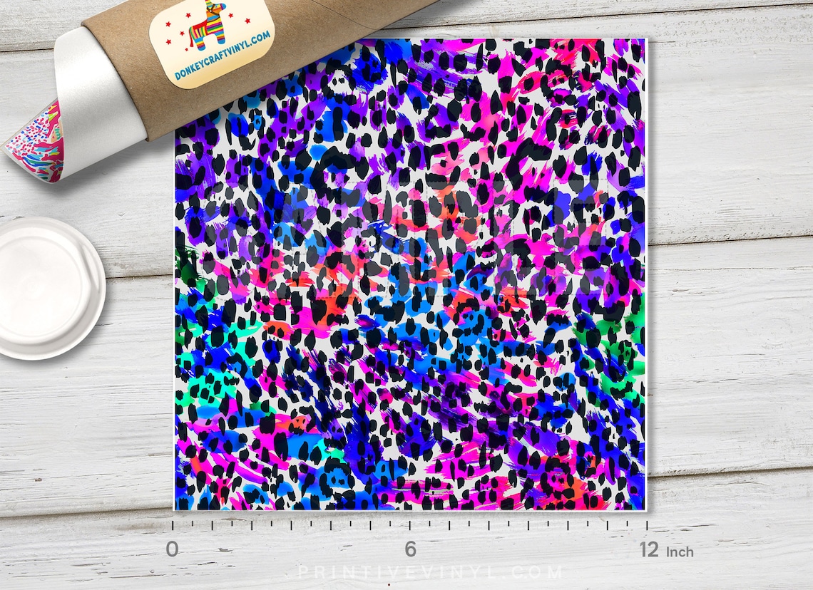 Colorful Leopard Printed HTV Pattern Vinyl Iron on Vinyl Etsy