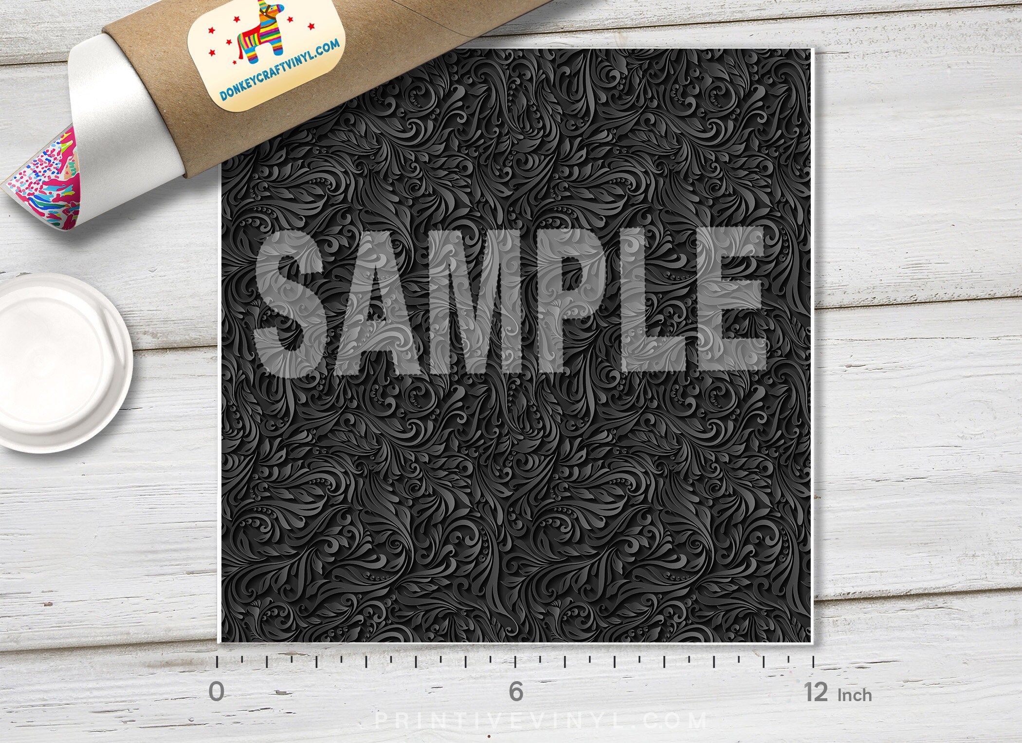 Abstract Black Floral Vine Printed Vinyl, Pattern HTV, Iron on Vinyl ...