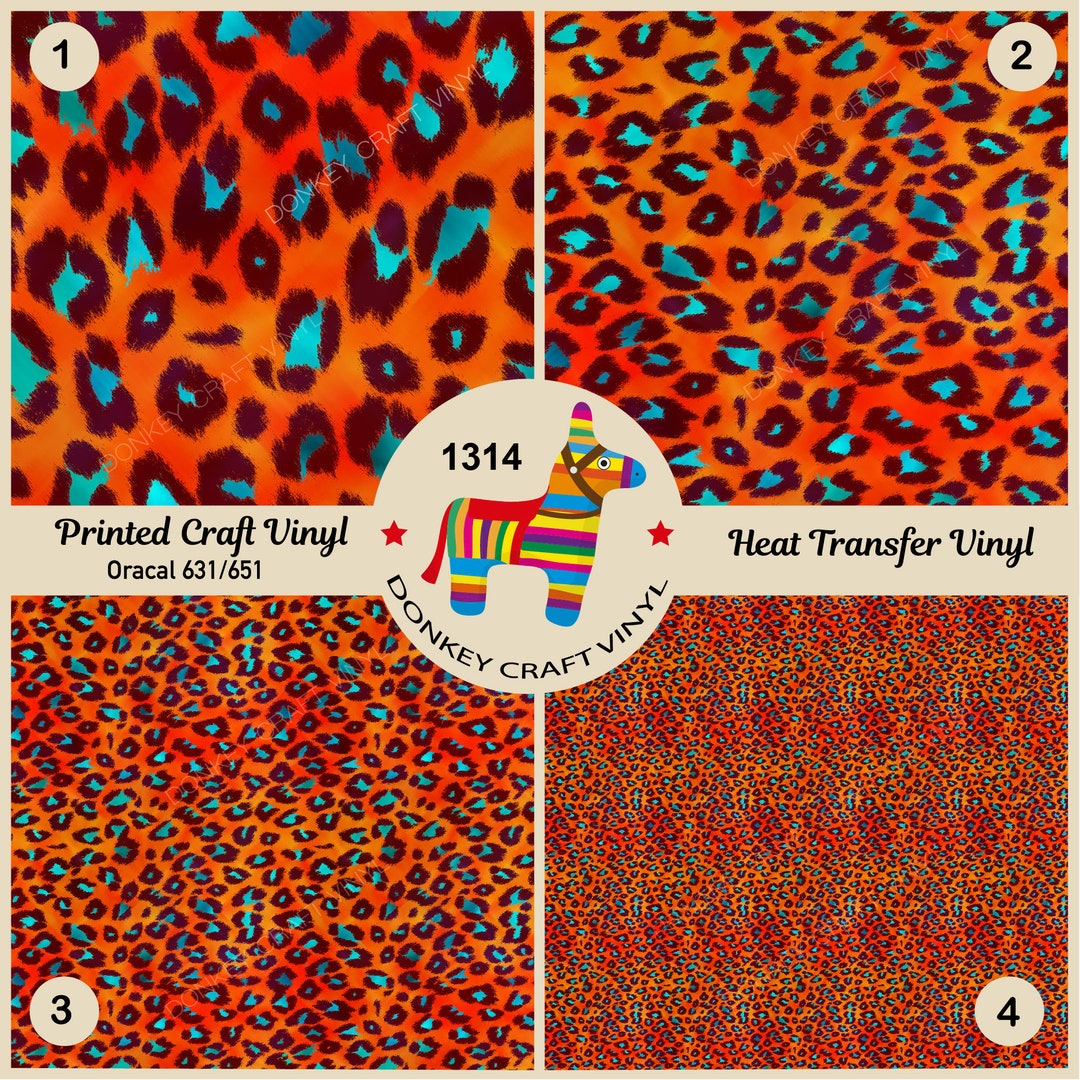 Leopard Color Htv Halloween Leopard Animal Print Printed Vinyl, Glitter HTV, Pattern HTV ...