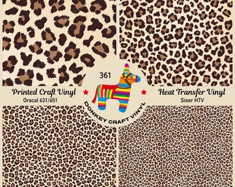 Patterned Vinyl | Summer Leopard Printed HTV, Printed Faux leather, Adhesive Craft Vinyl, Patterned Puff Heat transfer Vinyl, 361