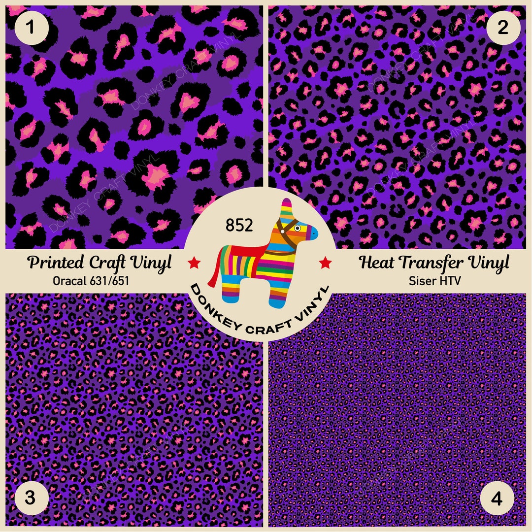 Leopard Color Htv Patterned Vinyl | Purple Leopard Printed HTV, 651,adhesive Craft Vinyl ...