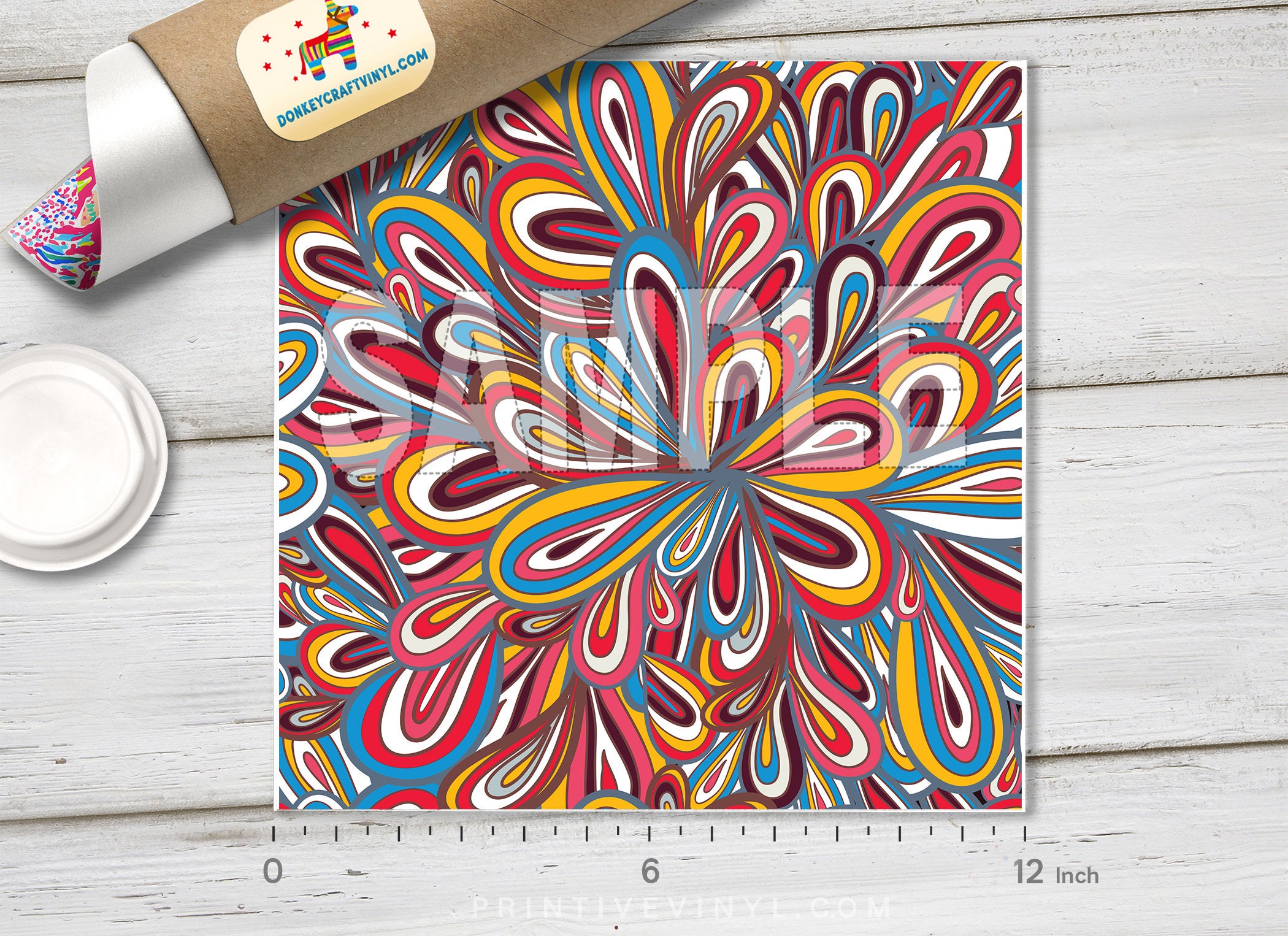 Abstract Pattern Htv Colorful Abstract Textile Printed HTV Pattern Vinyl Iron on - Etsy