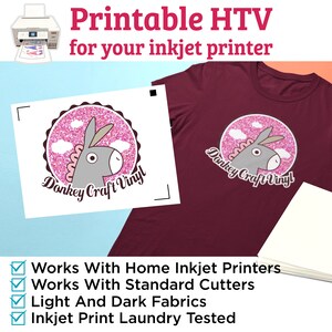 Inkjet Printable HTV, DTV, Home Inkjet Direct to Vinyl, Printable Heat ...
