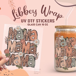 Mama UV Dtf Sticker, Ready to Transfer, Libbey Glass Can Wrap, UV Dtf Cup Wrap, UV Dtf Transfers, Tumbler Uv Sticker UV091
