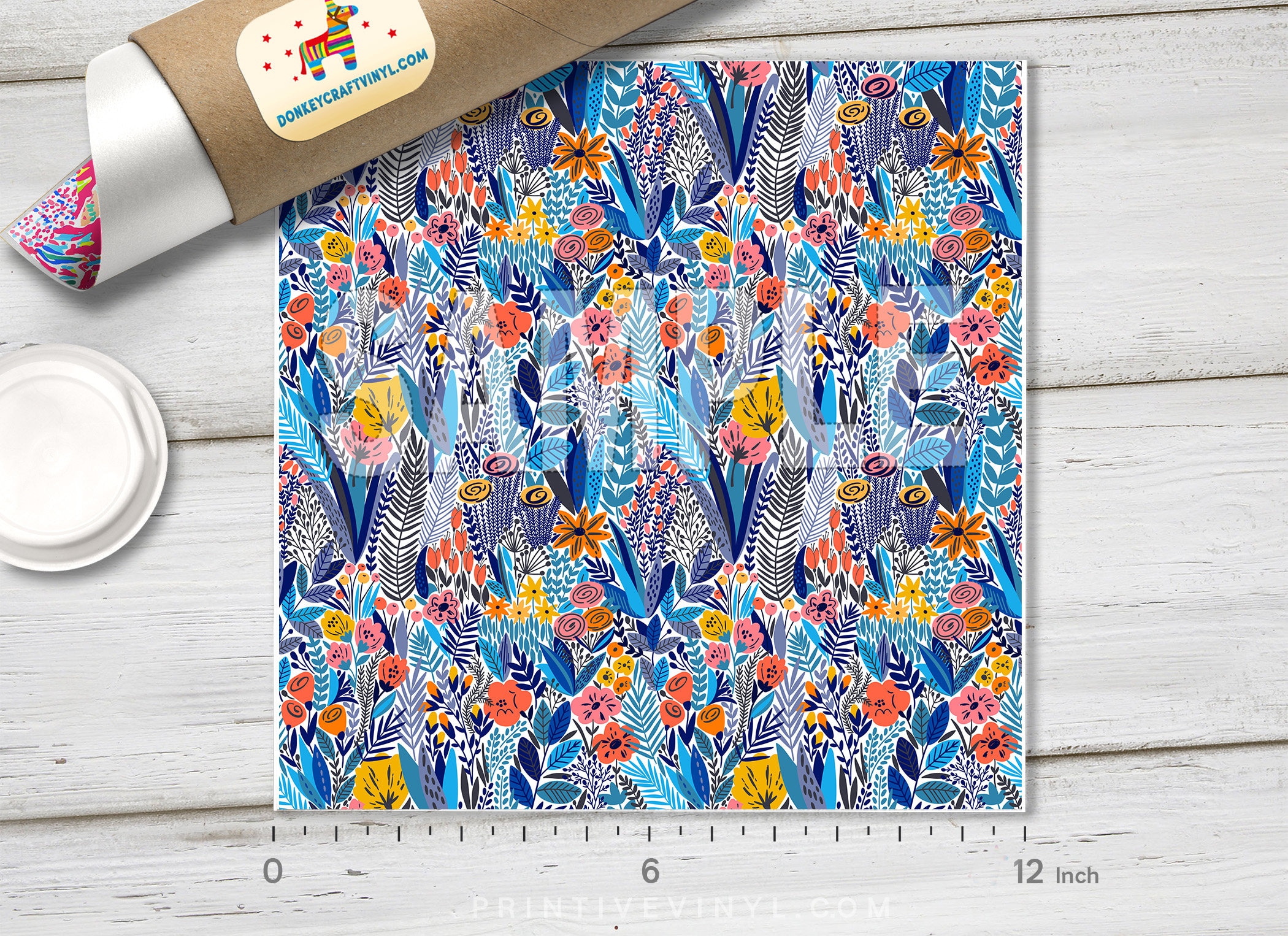 Tropical Illustration Printed HTV Pattern Vinyl Patterned | Etsy