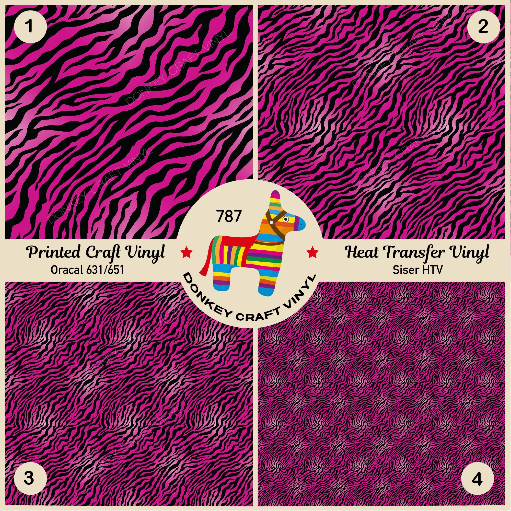 Patterned Vinyl | Pink Zebra Tiger Animal Print Printed HTV