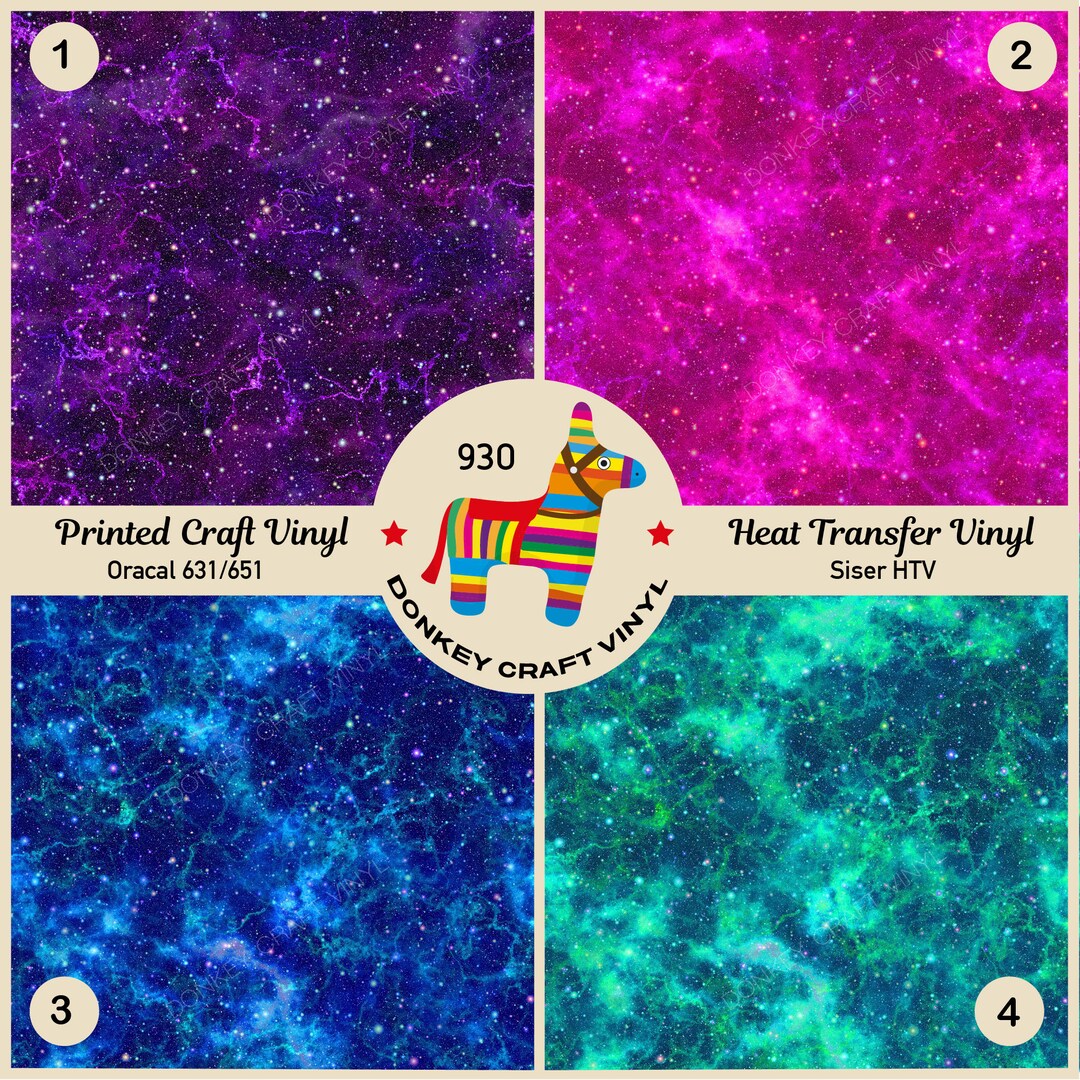 Galaxy, Starry Night Sky, Nebula Printed HTV, Pattern Vinyl, Puff Heat