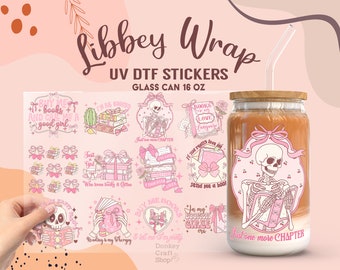 Pink Coquette Book UV Dtf Sticker, Ready to Transfer, Libbey Glass Can Wrap, UV Dtf Cup Wrap, UV Dtf Transfers, Tumbler Uv Sticker UV020