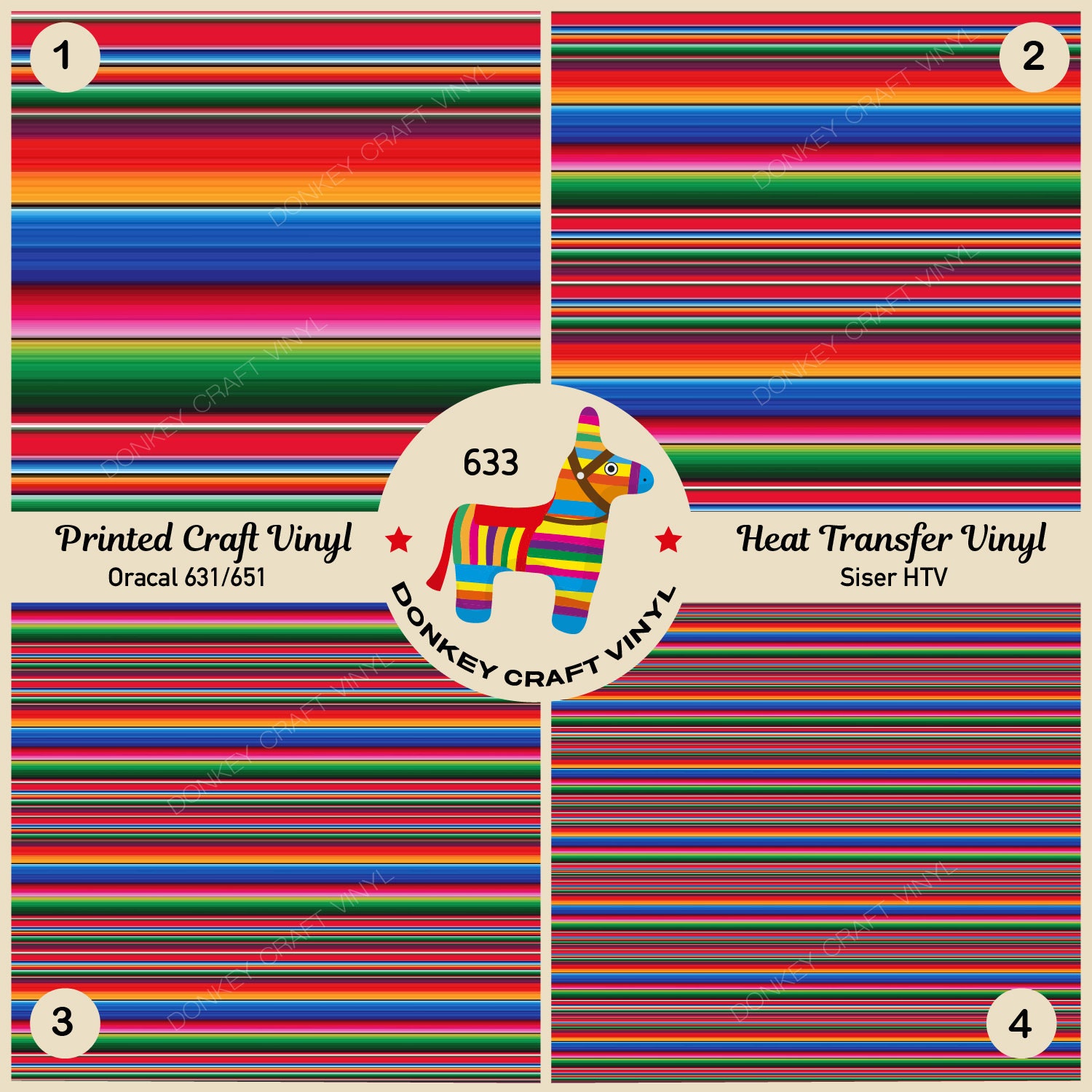 Serape Heat Transfer Vinyl, Pattern HTV Vinyl or Adhesive Vinyl, Printed  Vinyl Sheets, Tshirt Iron on Vinyl, Vivid Serape HTV 252B 