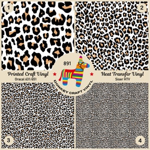 Patterned Vinyl | Leopard Printed HTV, Glitter HTV, Adhesive Craft Vinyl, Patterned Faux leather, Puff Heat transfer Vinyl 891