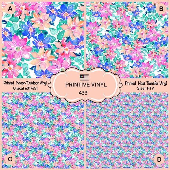 Adhesive Vinyl- 361 Patterned Vinyl Printed HTV Tiger Print Pattern HTV
