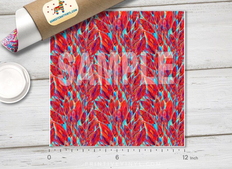 Siser Heat Transfer Vinyl Oracal Adhesive Craft Vinyl 251 Patterned HTV Pattern Vinyl Watercolor foliage leaves Printed HTV Glitter HTV
